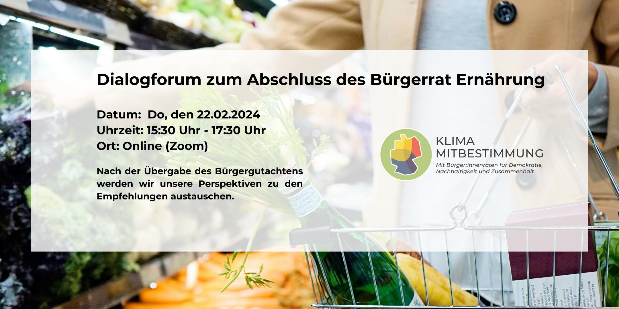 Dialogforum zum Bürgerrat Ernährung